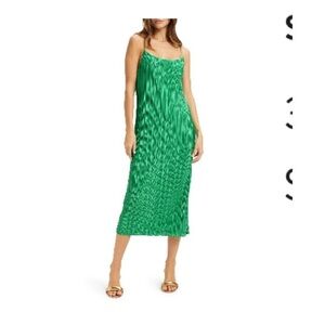 Good American Plise Midi Dress in Summer Green Size L/XL